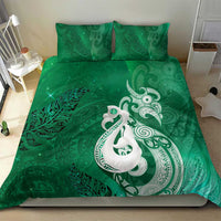 New Zealand Matariki Bedding Set Maori Manaia Galaxy Silver Fern Green Color