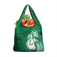 New Zealand Matariki Grocery Bag Maori Manaia Galaxy Silver Fern Green Color LT22 1-pack One Size Green - Polynesian Pride