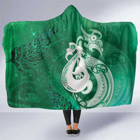 New Zealand Matariki Hooded Blanket Maori Manaia Galaxy Silver Fern Green Color LT22 One Size Green - Polynesian Pride