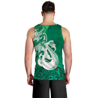 New Zealand Matariki Men Tank Top Maori Manaia Galaxy Silver Fern Green Color LT22 - Polynesian Pride