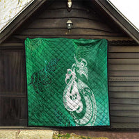 New Zealand Matariki Quilt Maori Manaia Galaxy Silver Fern Green Color LT22 - Polynesian Pride