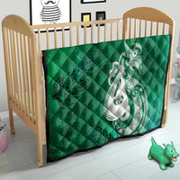 New Zealand Matariki Quilt Maori Manaia Galaxy Silver Fern Green Color LT22 - Polynesian Pride