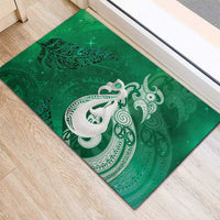 New Zealand Matariki Rubber Doormat Maori Manaia Galaxy Silver Fern Green Color LT22 - Polynesian Pride