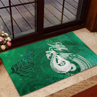 New Zealand Matariki Rubber Doormat Maori Manaia Galaxy Silver Fern Green Color LT22 - Polynesian Pride