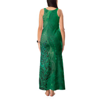 New Zealand Matariki Tank Maxi Dress Maori Manaia Galaxy Silver Fern Green Color LT22 - Polynesian Pride