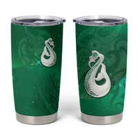 New Zealand Matariki Tumbler Cup Maori Manaia Galaxy Silver Fern Green Color LT22 Green - Polynesian Pride
