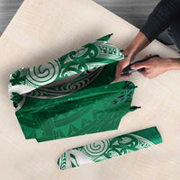 New Zealand Matariki Umbrella Maori Manaia Galaxy Silver Fern Green Color LT22 - Polynesian Pride