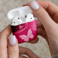 New Zealand Breast Cancer Awareness AirPods Case Pink Ribbon Butterfly Maori Pattern LT22 - Polynesian Pride
