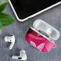 New Zealand Breast Cancer Awareness AirPods Case Pink Ribbon Butterfly Maori Pattern LT22 - Polynesian Pride