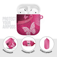 New Zealand Breast Cancer Awareness AirPods Case Pink Ribbon Butterfly Maori Pattern LT22 - Polynesian Pride