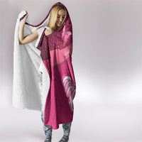 New Zealand Breast Cancer Awareness Hooded Blanket Pink Ribbon Butterfly Maori Pattern LT22 - Polynesian Pride