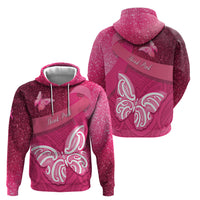New Zealand Breast Cancer Awareness Hoodie Pink Ribbon Butterfly Maori Pattern LT22 - Polynesian Pride