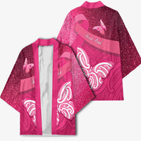 New Zealand Breast Cancer Awareness Kimono Pink Ribbon Butterfly Maori Pattern