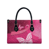 New Zealand Breast Cancer Awareness Leather Bag Pink Ribbon Butterfly Maori Pattern