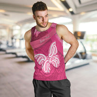New Zealand Breast Cancer Awareness Men Tank Top Pink Ribbon Butterfly Maori Pattern LT22 Pink - Polynesian Pride