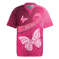 New Zealand Breast Cancer Awareness Rugby Jersey Pink Ribbon Butterfly Maori Pattern LT22 Pink - Polynesian Pride