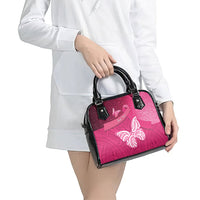New Zealand Breast Cancer Awareness Shoulder Handbag Pink Ribbon Butterfly Maori Pattern