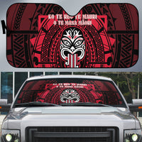 New Zealand Maori Language Week Auto Sun Shade Te Wiki O Te Reo Maori Hei Tiki LT22 Red - Polynesian Pride