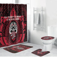 New Zealand Maori Language Week Bathroom Set Te Wiki O Te Reo Maori Hei Tiki LT22 Bathroom Set (4 pcs) Red - Polynesian Pride
