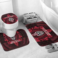 New Zealand Maori Language Week Bathroom Set Te Wiki O Te Reo Maori Hei Tiki LT22 Mat Set Only (3 pcs) One Size Red - Polynesian Pride