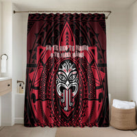 New Zealand Maori Language Week Bathroom Set Te Wiki O Te Reo Maori Hei Tiki LT22 Shower Curtain Only Red - Polynesian Pride