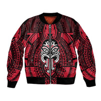 New Zealand Maori Language Week Bomber Jacket Te Wiki O Te Reo Maori Hei Tiki LT22 Unisex Red - Polynesian Pride