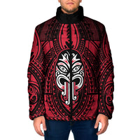 New Zealand Maori Language Week Padded Jacket Te Wiki O Te Reo Maori Hei Tiki LT22 Men Red - Polynesian Pride