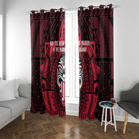 New Zealand Maori Language Week Window Curtain Te Wiki O Te Reo Maori Hei Tiki LT22 With Grommets Red - Polynesian Pride