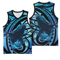 New Zealand Matariki Basketball Jersey Maori Humpback Whale Galaxy