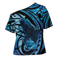 New Zealand Matariki Cross Shoulder Shirt Maori Humpback Whale Galaxy