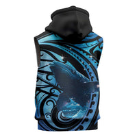 New Zealand Matariki Sleeveless Zip Hoodie Maori Humpback Whale Galaxy