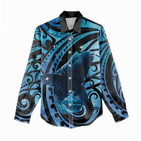 New Zealand Matariki Women Casual Shirt Maori Humpback Whale Galaxy LT22 - Polynesian Pride