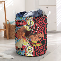 Papua New Guinea Pidgin Language Week Laundry Basket Halo Olgeta Tok Pisin Wik Bird Of Paradise Oro Batik LT22 Red - Polynesian Pride