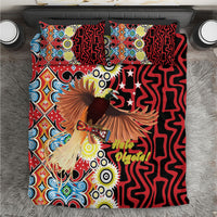 Papua New Guinea Pidgin Language Week Bedding Set Halo Olgeta Tok Pisin Wik Bird Of Paradise Oro Batik LT22 Red - Polynesian Pride