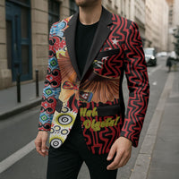 Personalised Papua New Guinea Pidgin Language Week Blazer Halo Olgeta Tok Pisin Wik Bird Of Paradise Oro Batik LT22 - Polynesian Pride