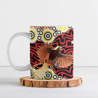 Papua New Guinea Pidgin Language Week Ceramic Mug Halo Olgeta Tok Pisin Wik Bird Of Paradise Oro Batik LT22 Red - Polynesian Pride