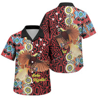 Personalised Papua New Guinea Pidgin Language Week Family Matching Long Sleeve Bodycon Dress and Hawaiian Shirt Halo Olgeta Tok Pisin Wik Bird Of Paradise Oro Batik LT22 Son's Shirt Red - Polynesian Pride