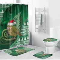 New Zealand Kakapo Christmas In July Bathroom Set Silver Fern Santa Xmas Green Color LT22 Bathroom Set (4 pcs) Green - Polynesian Pride
