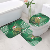 New Zealand Kakapo Christmas In July Bathroom Set Silver Fern Santa Xmas Green Color LT22 - Polynesian Pride