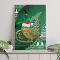 New Zealand Kakapo Christmas In July Canvas Wall Art Silver Fern Santa Xmas Green Color LT22 - Polynesian Pride