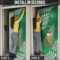 New Zealand Kakapo Christmas In July Door Cover Silver Fern Santa Xmas Green Color LT22 - Polynesian Pride
