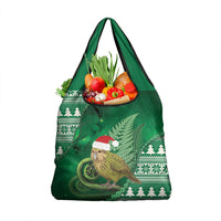 New Zealand Kakapo Christmas In July Grocery Bag Silver Fern Santa Xmas Green Color LT22 1-pack One Size Green - Polynesian Pride