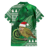 New Zealand Kakapo Christmas In July Hawaiian Shirt Silver Fern Santa Xmas Green Color