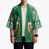 New Zealand Kakapo Christmas In July Kimono Silver Fern Santa Xmas Green Color LT22 - Polynesian Pride