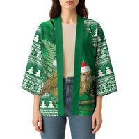New Zealand Kakapo Christmas In July Kimono Silver Fern Santa Xmas Green Color LT22 - Polynesian Pride