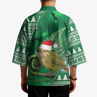 New Zealand Kakapo Christmas In July Kimono Silver Fern Santa Xmas Green Color LT22 - Polynesian Pride
