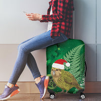 New Zealand Kakapo Christmas In July Luggage Cover Silver Fern Santa Xmas Green Color LT22 - Polynesian Pride