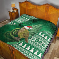 New Zealand Kakapo Christmas In July Quilt Silver Fern Santa Xmas Green Color LT22 - Polynesian Pride