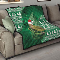 New Zealand Kakapo Christmas In July Quilt Silver Fern Santa Xmas Green Color LT22 - Polynesian Pride