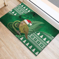New Zealand Kakapo Christmas In July Rubber Doormat Silver Fern Santa Xmas Green Color LT22 - Polynesian Pride